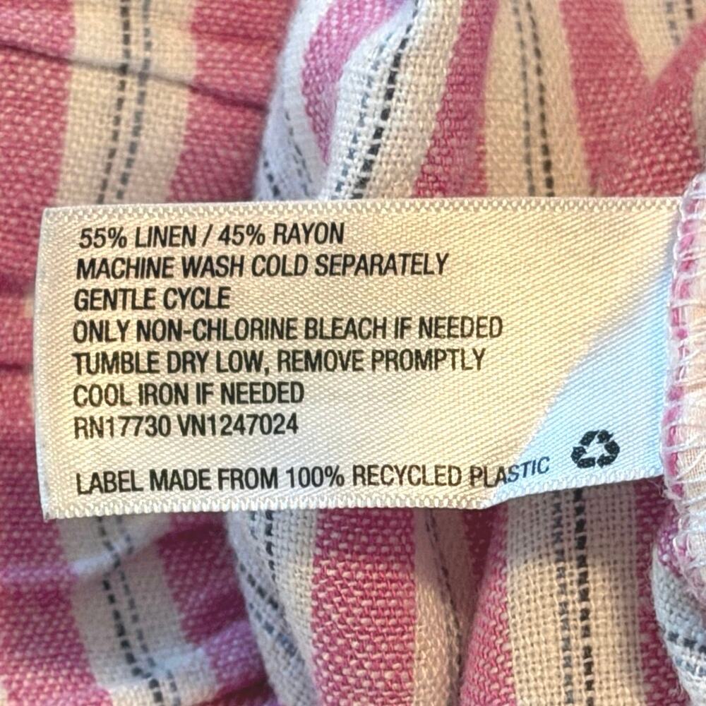 Universal Thread Linen Blend Pajama Set Womens Size XL Striped Shorts Lounge - Picture 13 of 14